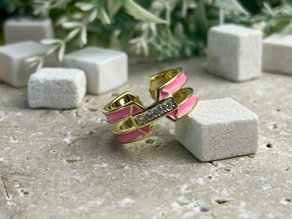 Luna Stripe Pembe Yüzük - CYRG0032